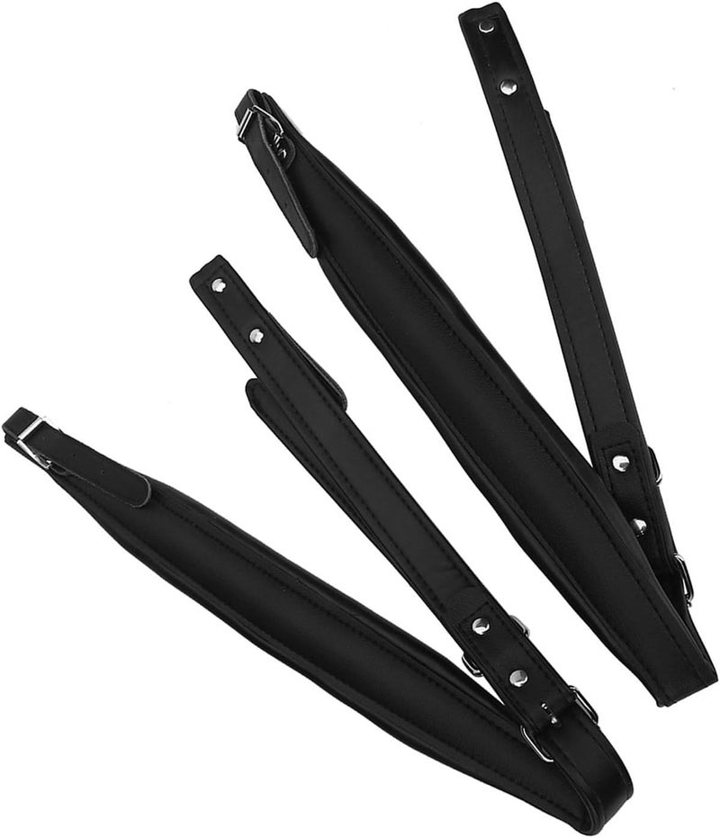 Cocoarm Accordion Harness Straps, Adjustable Accordion Shoulder Belts for 16-120 Bass Accordion, Soft PU Leather Accordion (Black) - Image 3